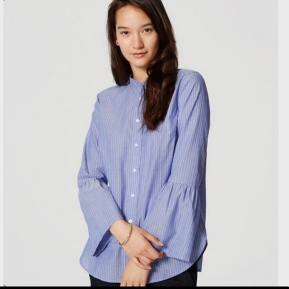 The Loft The Softened Striped Button-Down Top